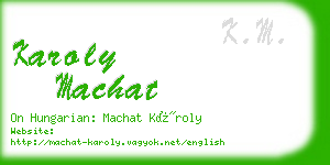 karoly machat business card